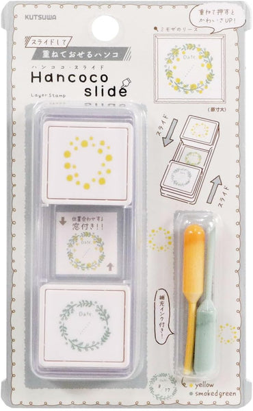 Kutsuwa Hancoco Slide Layered Stamp - Mimosa Wreath DE018G