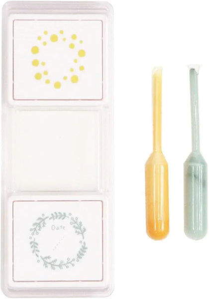 Kutsuwa Hancoco Slide Layered Stamp - Mimosa Wreath DE018G | papermindstationery.com