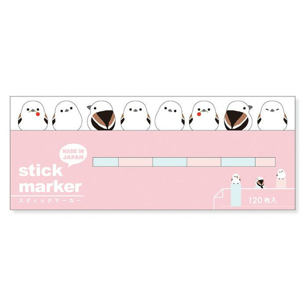 Mind Wave Sticky Note Page Marker Set of 3 - Long-tailed Tit, Parakeet & Java Sparrow