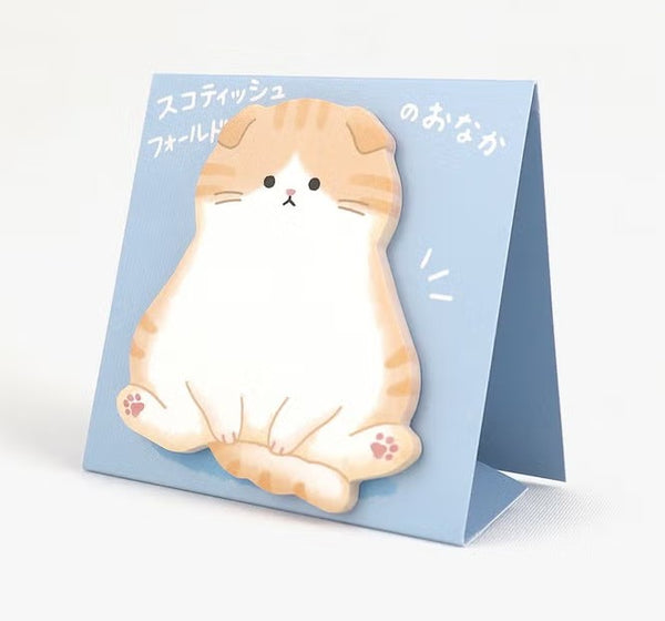 Mind Wave Stand Sticky Notes Cat Scottish Fold's Belly (Pack of 10) | papermindstationery.com