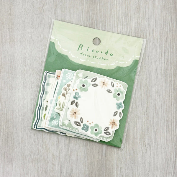 Mind Wave Ricordo Flake Stickers - Botanical Green Frames 81807 | papermindstationery.com