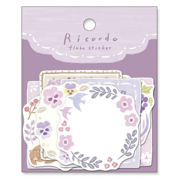 Mind Wave Ricordo Flake Stickers - Botanical Purple Flowers Frames 81808 for scrapbooking & journaling