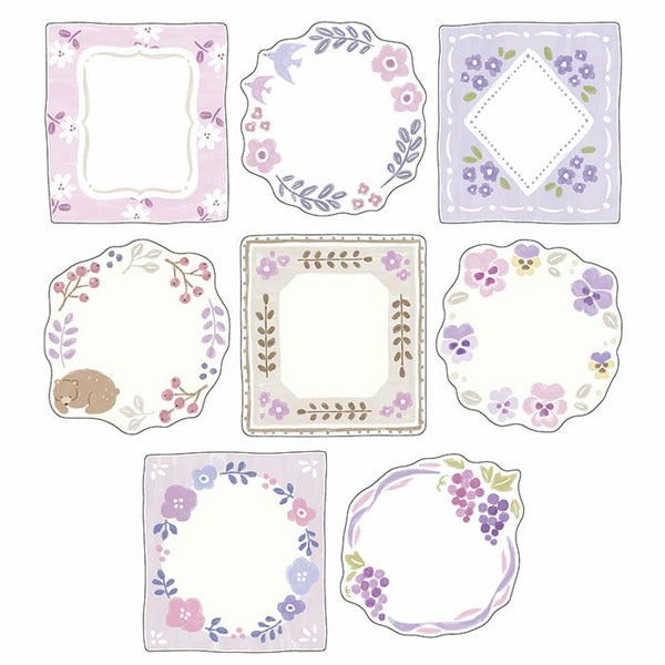 Mind Wave Ricordo Flake Stickers - Botanical Purple Flowers Frames 81808 for scrapbooking & journaling