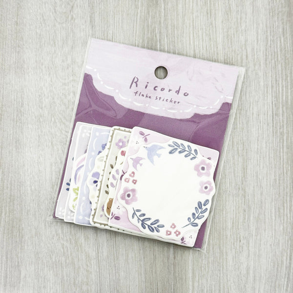 Mind Wave Ricordo Flake Stickers - Botanical Purple Flowers Frames 81808 for scrapbooking & journaling