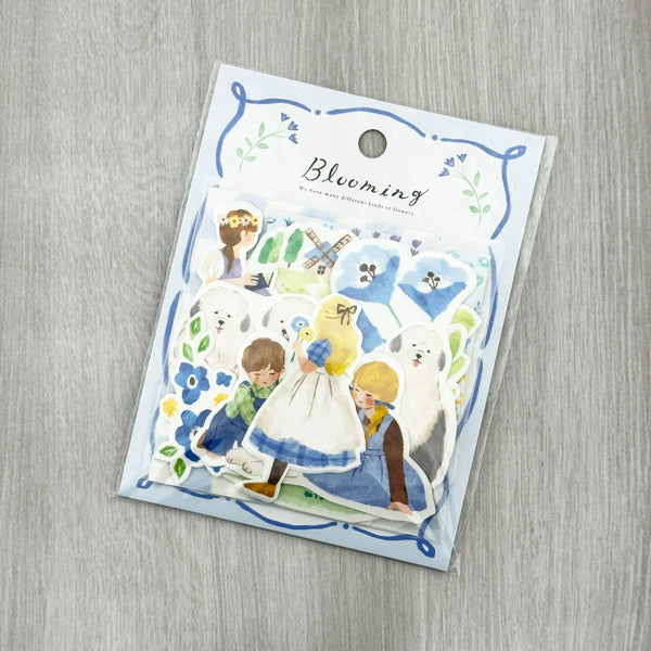 Mind Wave Flake Stickers - Blooming Blue Dog 81831 | papermindstationery.com