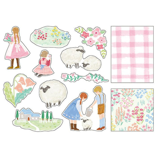 Mind Wave Flake Stickers - Blooming Pink Sheep 81832 and different kinds of flowers stickers