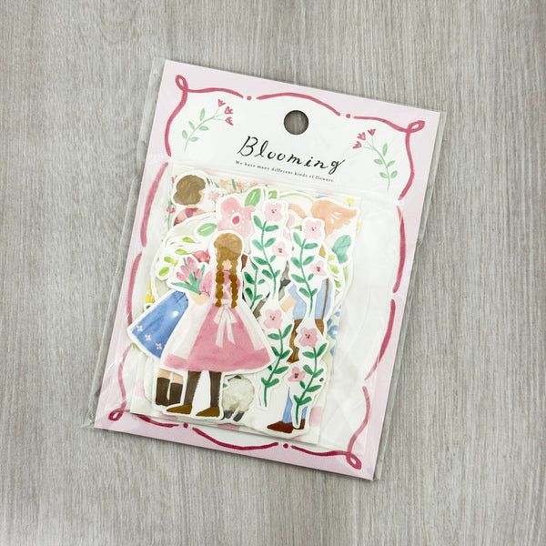 Mind Wave Flake Stickers - Blooming Pink Sheep 81832 and different kinds of flowers stickers