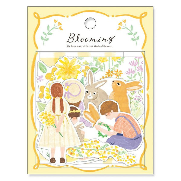 Mind Wave Flake Stickers - Blooming Yellow Rabbit & Many flowers 81834 for scrapbooking