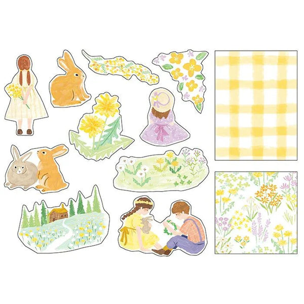 Mind Wave Flake Stickers - Blooming Yellow Rabbit 81834 | papermindstationery.com