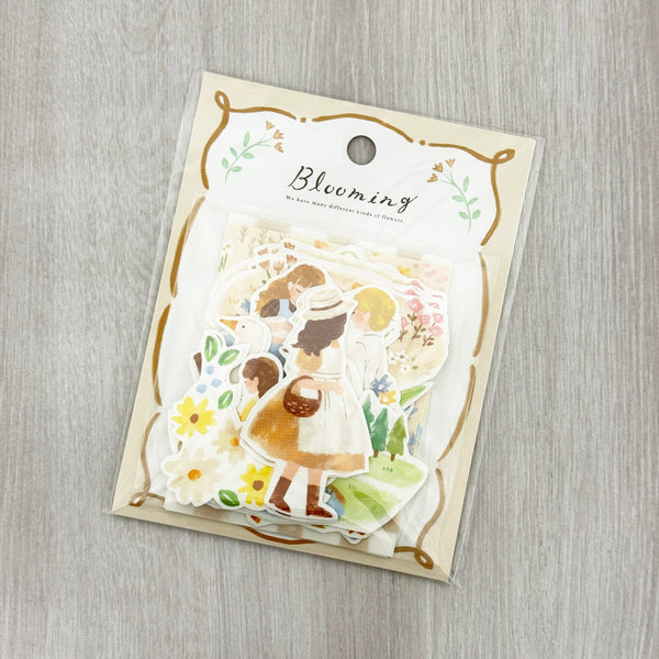 Mind Wave Flake Stickers - Blooming Beige Duck & flowers 81836 for scrapbooking