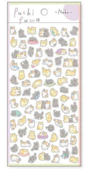Mind Wave Puchi Fuwa Sticker 81878 Neko (Pack of 10) | papermindstationery.com