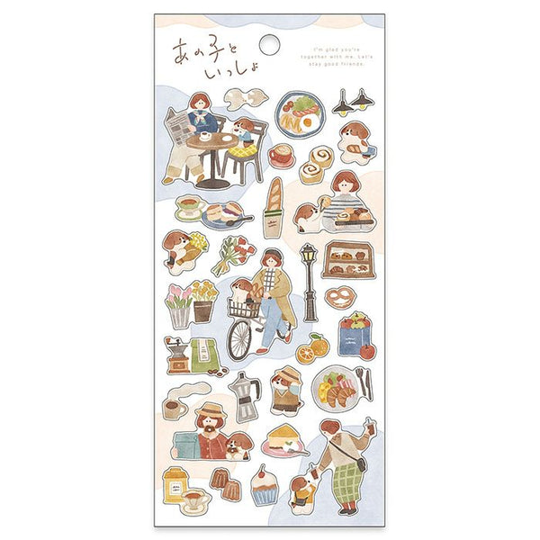 Mind Wave Sticker Sheet - Girl and Puppy Together 82027