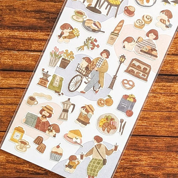 Mind Wave Sticker Sheet - Girl and Puppy Together 82027