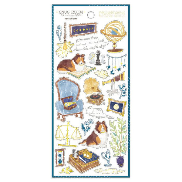 Mind Wave Sticker Sheet - Snug Room Dog & Astronomy 82080