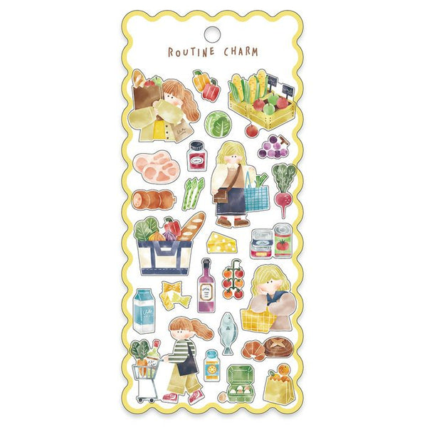 Mind Wave Sticker Sheet Set of 3 - Routine Charm Cooking, Market & Night Time