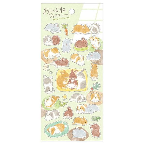 Mind Wave Sticker Sheet Set of 3 - Napping Puppy, Cat & Rabbit