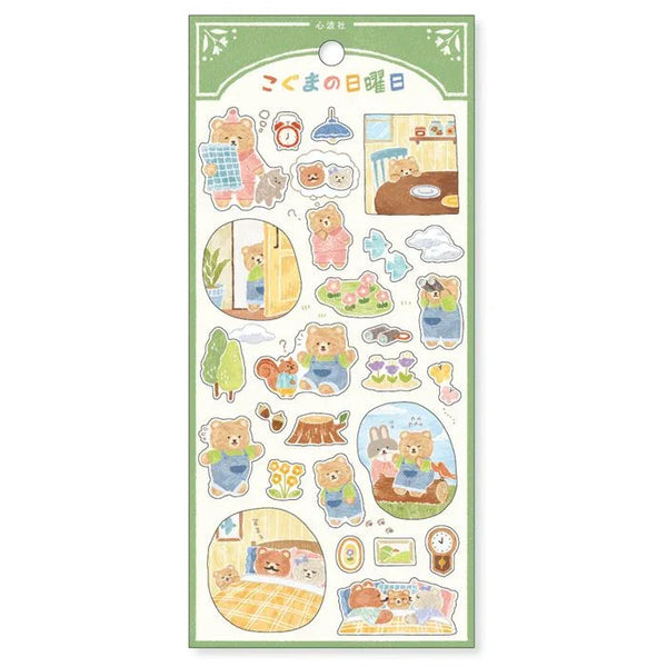 Mind Wave Sticker Sheet Set of 3 - Cute Animal Character Cat, Puppy & Bear