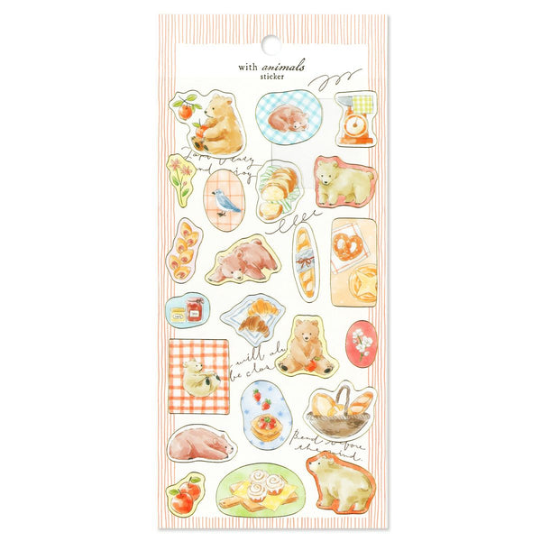 Mind Wave Sticker Sheet Set of 3 - With Animals Bear, Deer & Swan