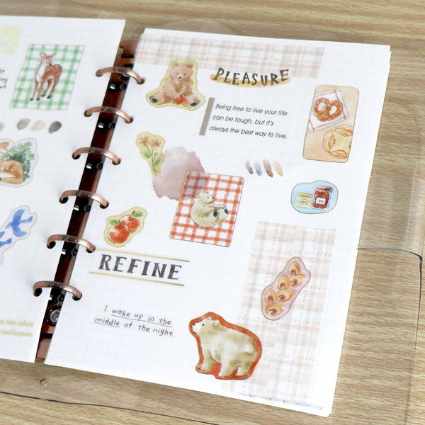 Mind Wave Sticker Sheet Set of 3 - With Animals Bear, Deer & Swan