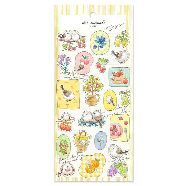 Mind Wave Sticker Sheet - With Animals Long-tailed Tit Bird 82575