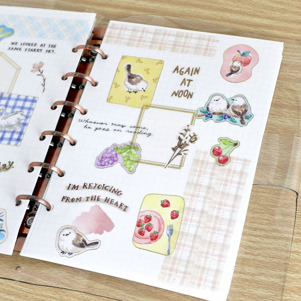 Mind Wave Sticker Sheet Set of 3 - With Animals Dog, Cat & Long-tailed Tit Bird