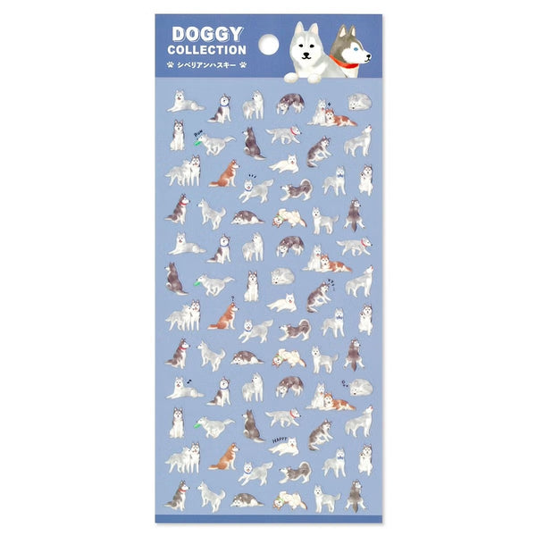 Mind Wave Sticker Sheet Doggy Collection Husky (Pack of 10)