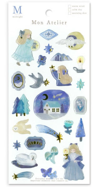 Mind Wave Mon Atelier Sticker - Midnight (Pack of 10) | papermindstationery.com