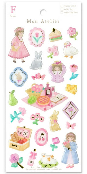 Mind Wave Sticker Sheet Set of 3 - Mon Atelier Girl Midnight, Nature & Flower