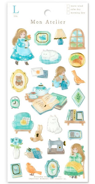 Mind Wave Sticker Sheet Set of 3 - Mon Atelier Girl Coffee, Life & Sweets