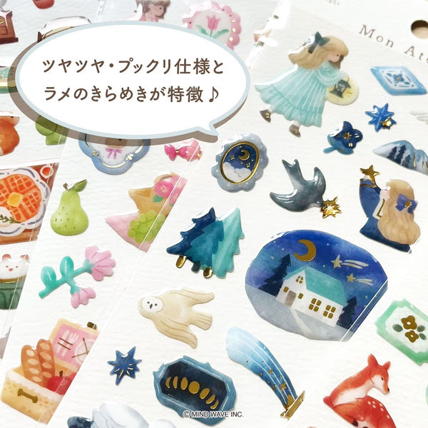Mind Wave Sticker Sheet Set of 3 - Mon Atelier Girl Coffee, Life & Sweets | papermindstationery.com