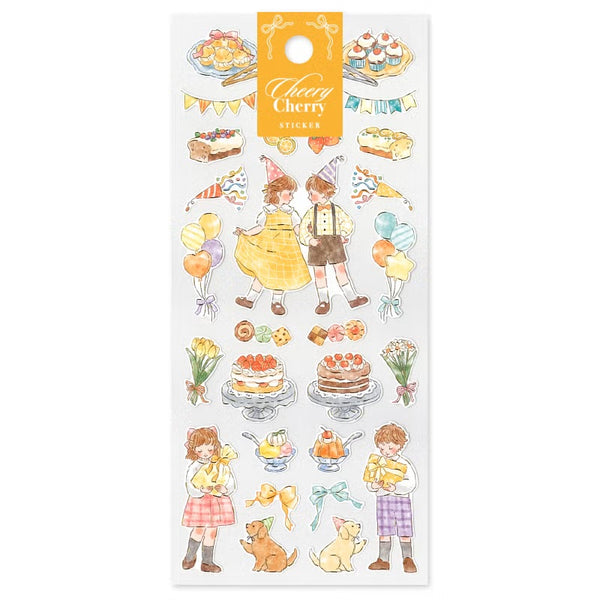 Mind Wave Sticker Sheet Set of 3 - Cheery Cherry Birthday, Dress Up & Room