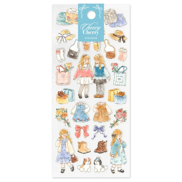 Mind Wave Sticker Sheet Set of 3 - Cheery Cherry Flower, Outing & Goodnight