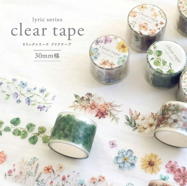 Mind Wave Clear Tape 30mm 95369 Lyric Flower 1 (Pack of 6) | papermindstationery.com