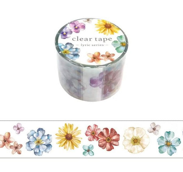 Mind Wave Clear Tape 30mm 95372 Lyric Flower 4 (Pack of 6) | papermindstationery.com