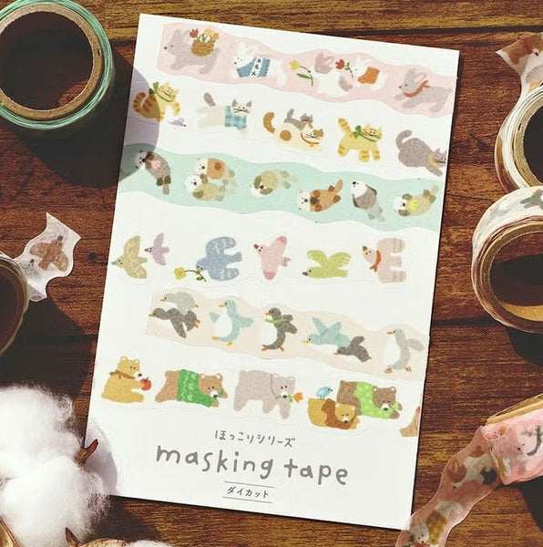 Mind Wave Cozy Hokkori Masking Tape Die-Cut 95397 Bear (Pack of 6) | papermindstationery.com