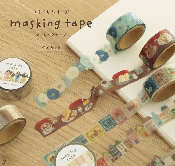 Mind Wave Borderless 18mm Masking Tape Die-Cut 95441 Hana Ao Blue Flower (Pack of 6) | papermindstationery.com