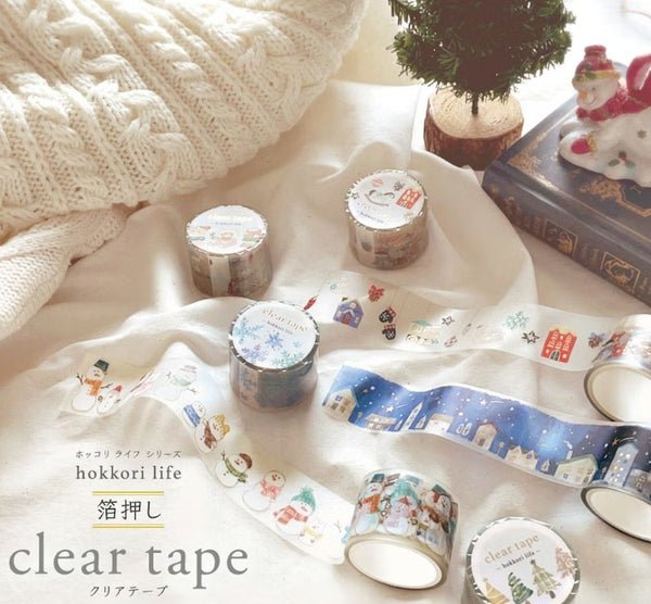 Mind Wave Clear Masking Tape Foil Stamping 30mm "Hokkori Life" - Washo (Pack of 6) | papermindstationery.com
