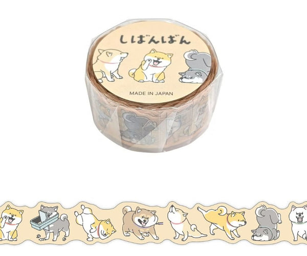 Mind Wave Die Cut Masking Tape Die Cut Shibamban Casual Days (Pack of 6) | papermindstationery.com