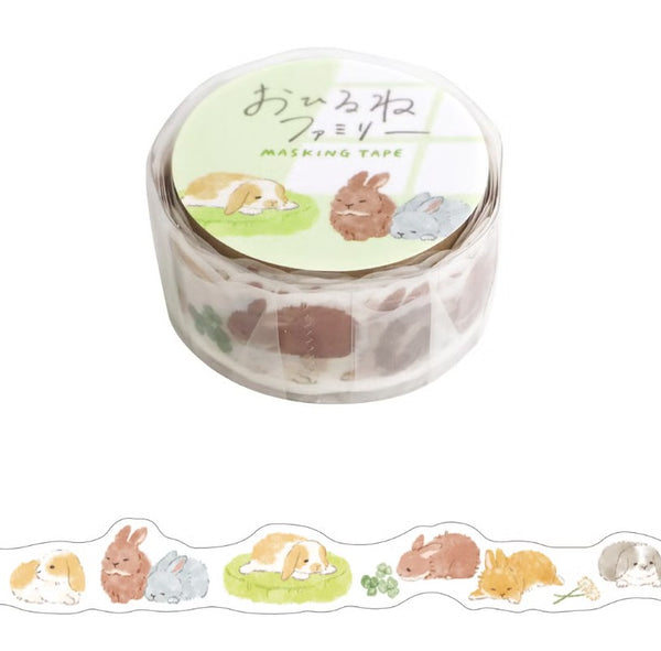 Mind Wave 18mm Washi Tape Set of 2 - Die-cut Napping Panda & Rabbit