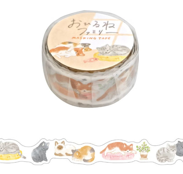 Mind Wave 18mm Washi Tape Set of 2 - Die-cut Napping Cats