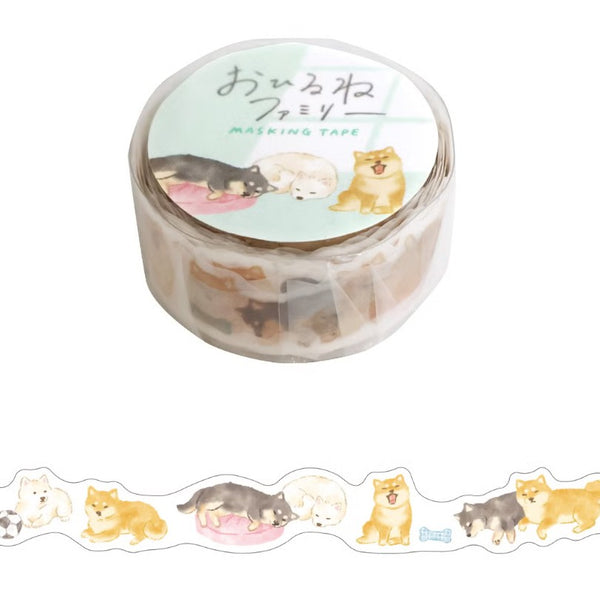 Mind Wave "Naptime Family" Masking Tape Die-Cut - Shibata Dog Family (Pack of 6)