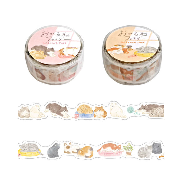 Mind Wave 18mm Washi Tape Set of 2 - Die-cut Napping Cats