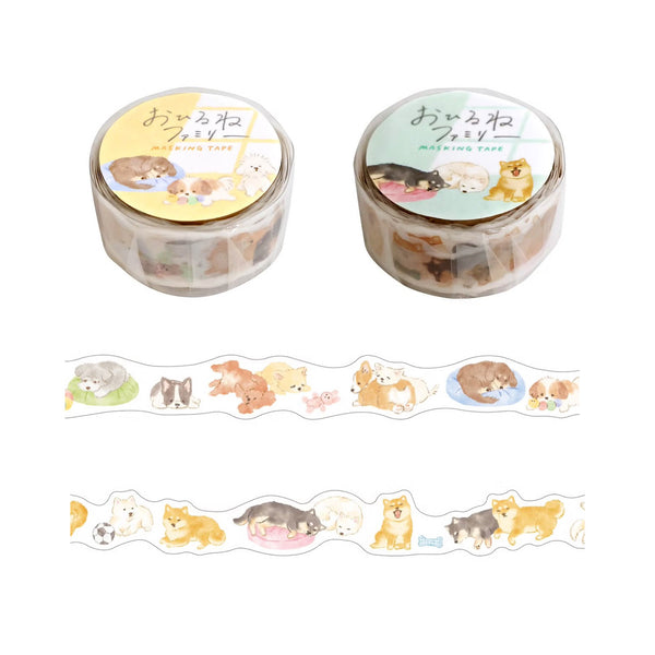 Mind Wave 18mm Washi Tape Set of 2 - Die-cut Napping Puppy & Shiba