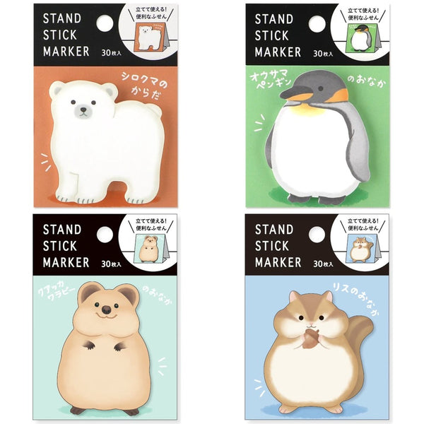 Mind Wave Sticky Notes Set of 4 - Polar Bear, Penguin, Quokka, Squirrel