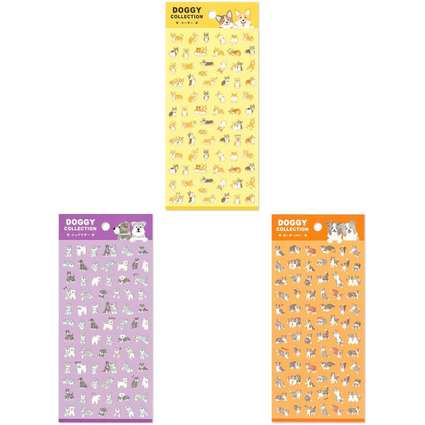 Mind Wave Sticker Sheet Set of 3 - Corgi, Schnauzer & Border Collie