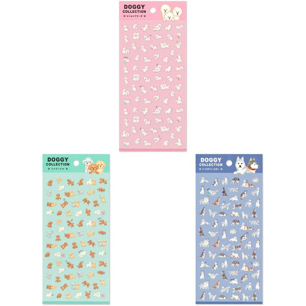 Mind Wave Sticker Sheet Set of 3 - Bichon Frise, Toy Poodle & Husky