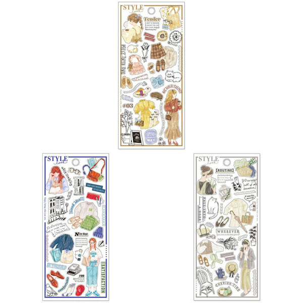 Mind Wave Sticker Sheet Set of 3 - Stylish Cafe Day, Study Day & Home Day
