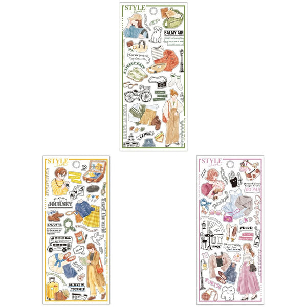 Mind Wave Sticker Sheet Set of 3 - Stylish Stroll Day, Trip Day & Shopping Day