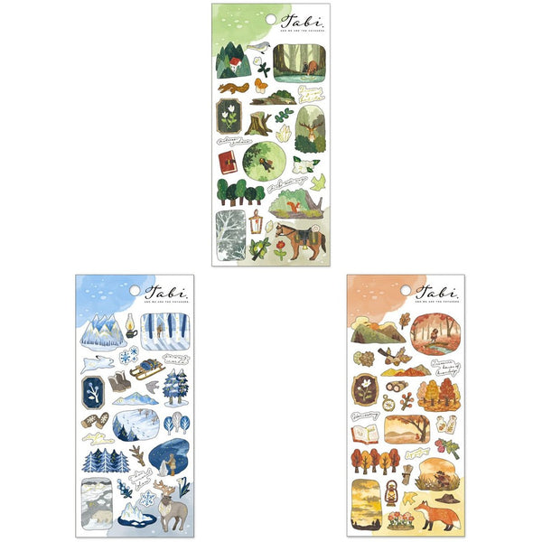 Mind Wave Sticker Sheet Set of 3 - Nature Countryside Green, White & Brown