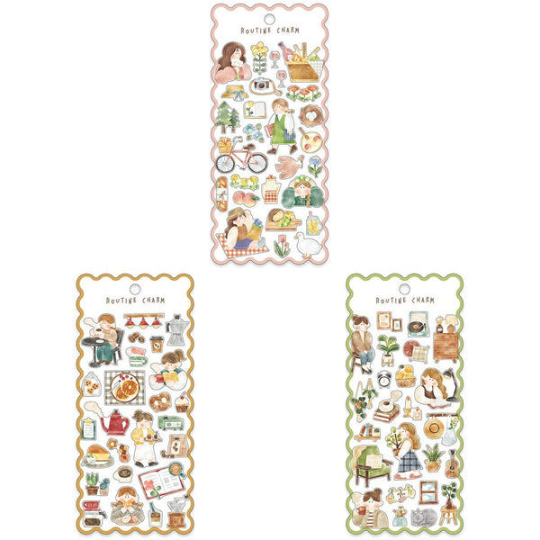Mind Wave Sticker Sheet Set of 3 - Routine Charm Picnic, Cafe & Home
